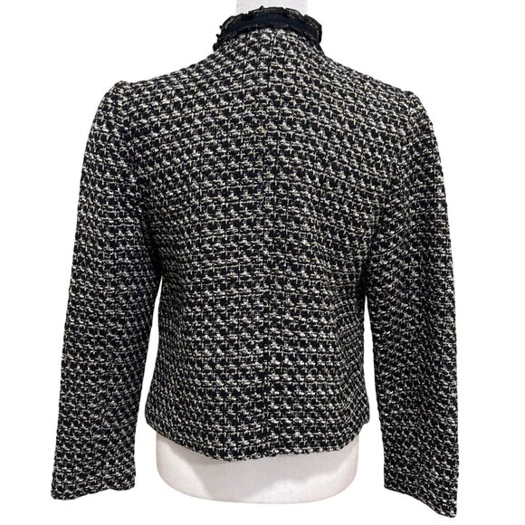Talbots Breckenridge Tweed Jacket Wool Blend Blazer Black White Womens Size 10 - Picture 7 of 12